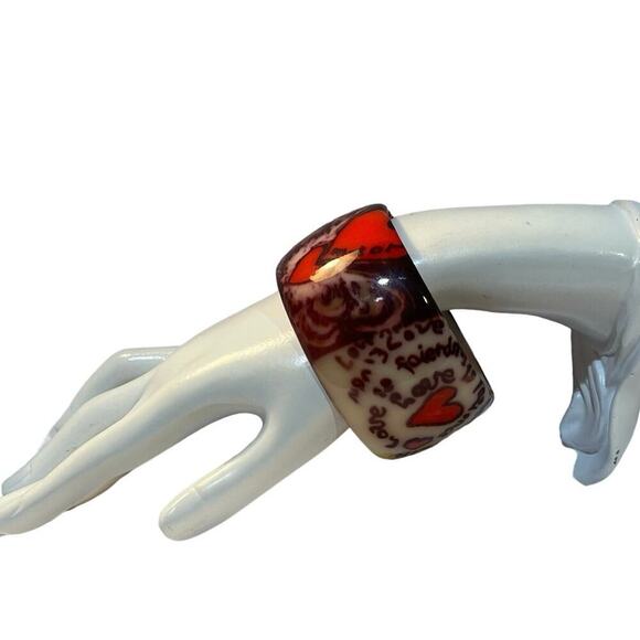 Vintage y2k Grunge Love Letter Lucite Bangle - Picture 1 of 4